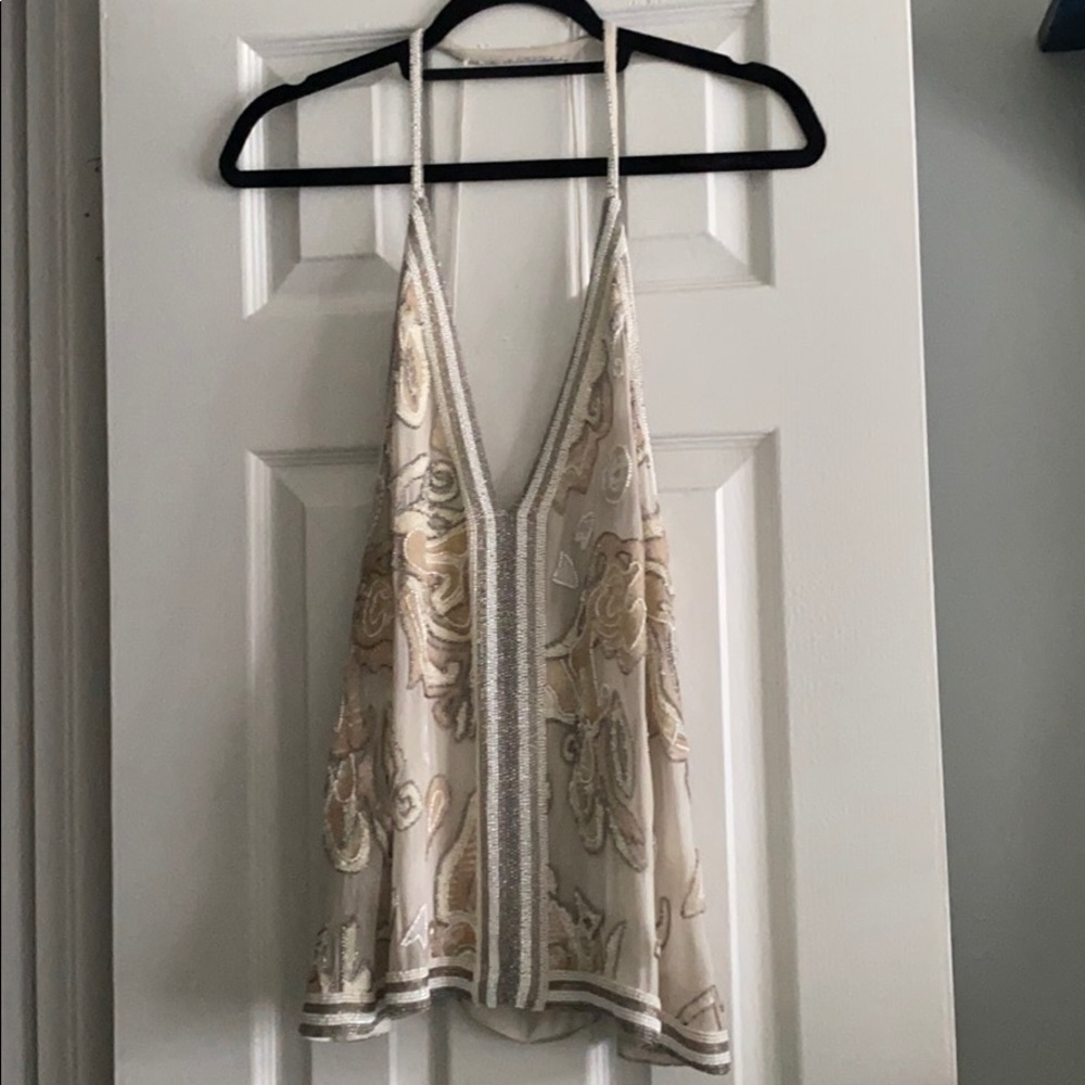 Free People beaded tank NWOT